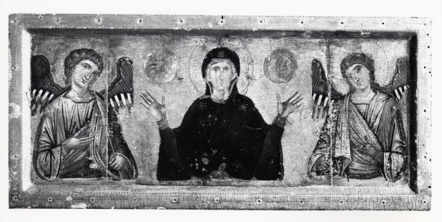 A. Villani e Figli — Bologna, croce di S. Maria del Borgo: Madonna tra angeli — particolare, dopo il restauro del 1947